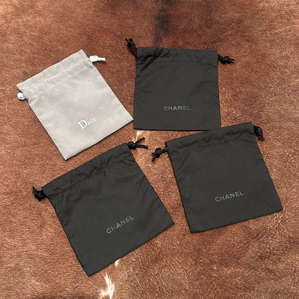 Chanel and Dior Mini Cosmetic Dust Bags